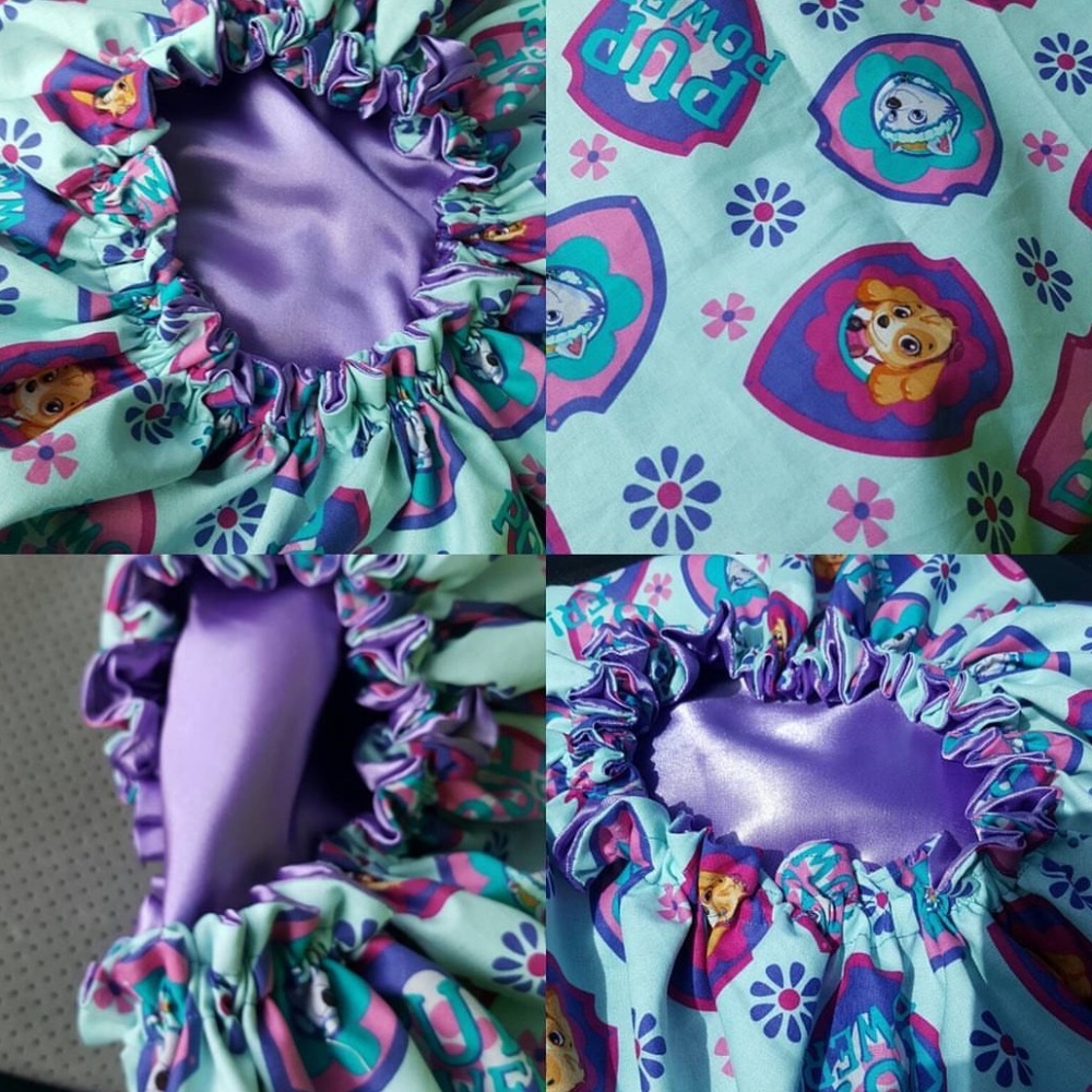 Kids satin lined bonnet. (Paw Patrol Theme)
